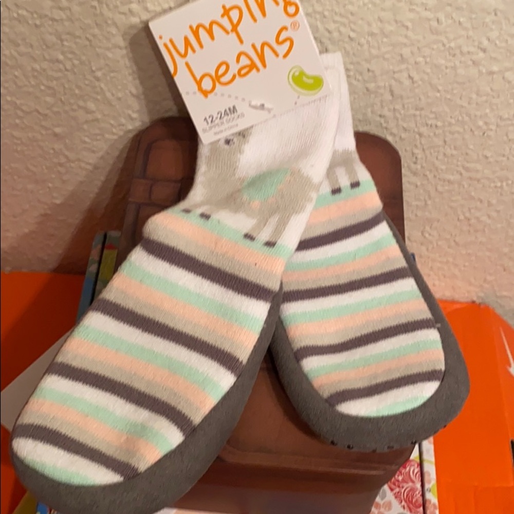 Jumping Bean Slipper Sox -12-24M